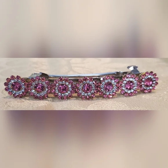 Hand Crafted | Accessories | Pink Rhinestone Barrett | Poshmark display picture 1